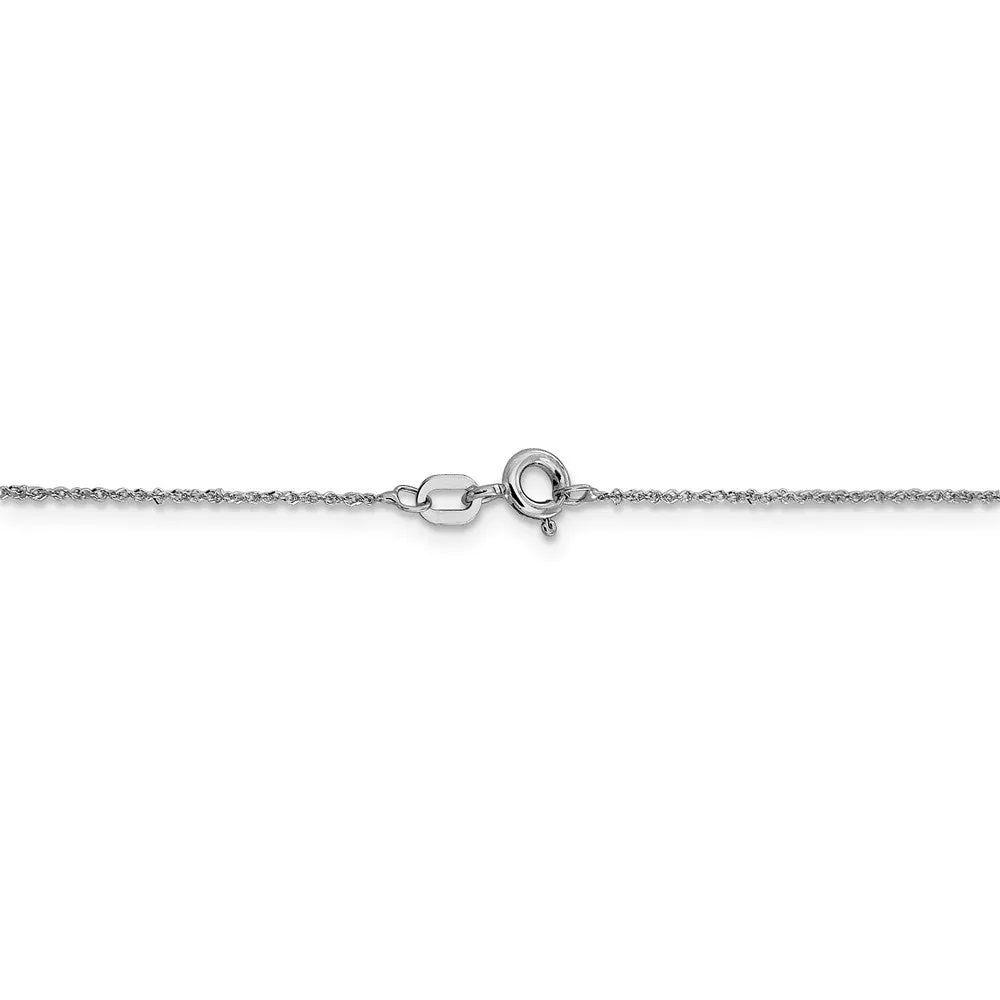 0.8mm 14k White Gold Diamond Cut Singapore Chain Necklace