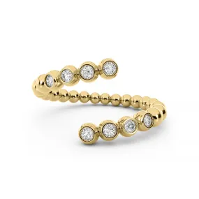 14K Diamond Ball Wrap Ring