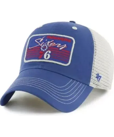 '47 Men's NBA Philadelphia 76ers Five Point Patch Clean Up Adjustable Hat