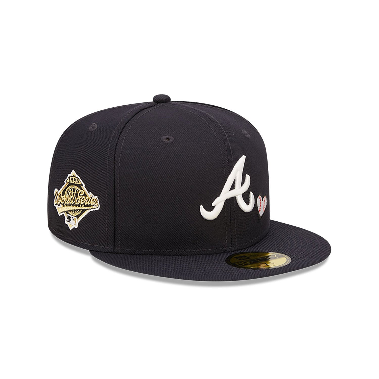 [60243664] Atlanta Braves 95 WS Team Heart Navy 59FIFTY Mens Fitted Hat