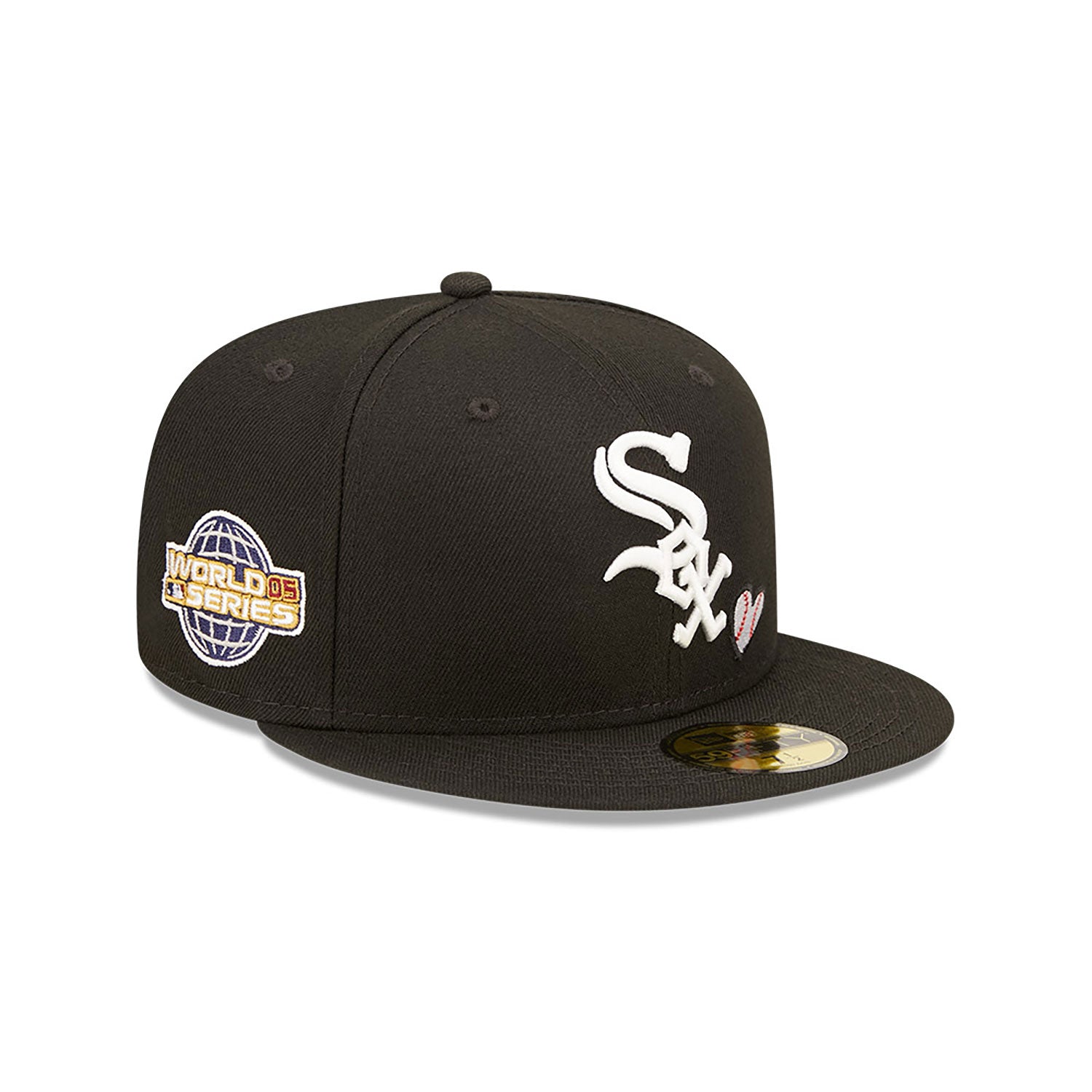 [60243674] Chicago White Sox 05 WS Team Heart Black 59FIFTY Mens Fitted Hat