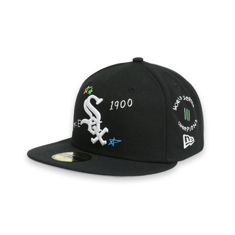 [60243719] Chicago White Sox Scribble Black 59FIFTY Mens Fitted Hat