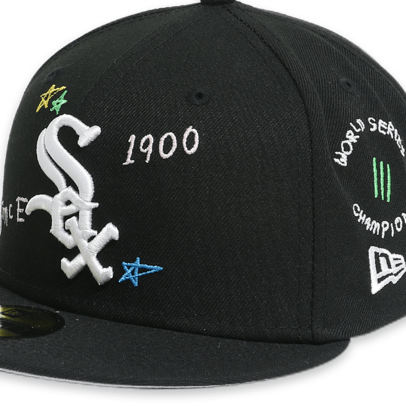 [60243719] Chicago White Sox Scribble Black 59FIFTY Mens Fitted Hat