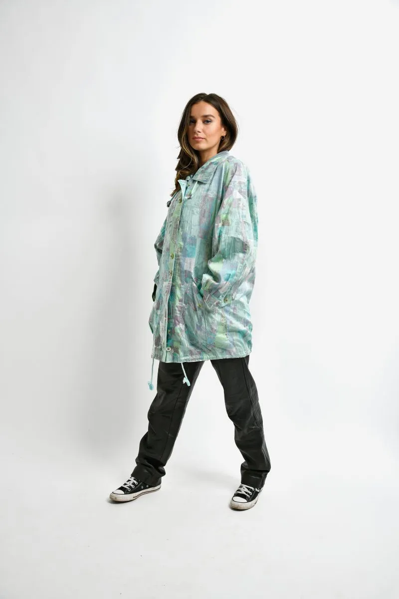 90s rain coat autumn long parka