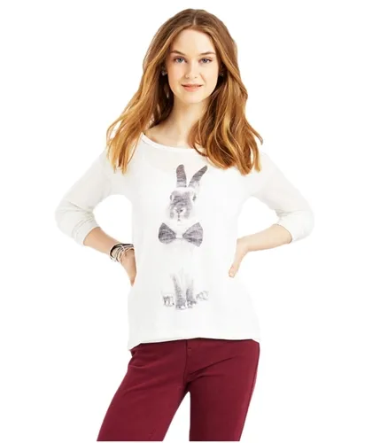 Aeropostale Womens Sheer Rabbit Graphic T-Shirt