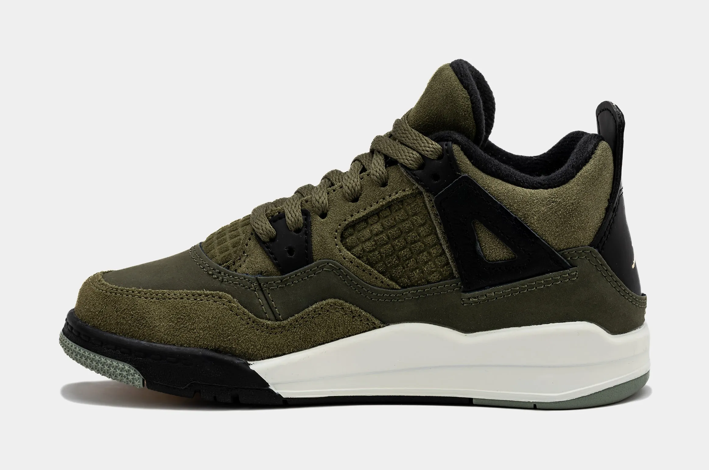 Air Jordan 4 Retro SE Craft Olive Preschool Lifestyle Shoes (Medium Olive)