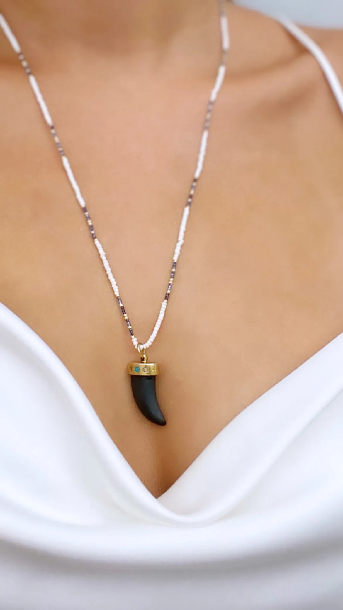 ALEX HORN DROP NECKLACE