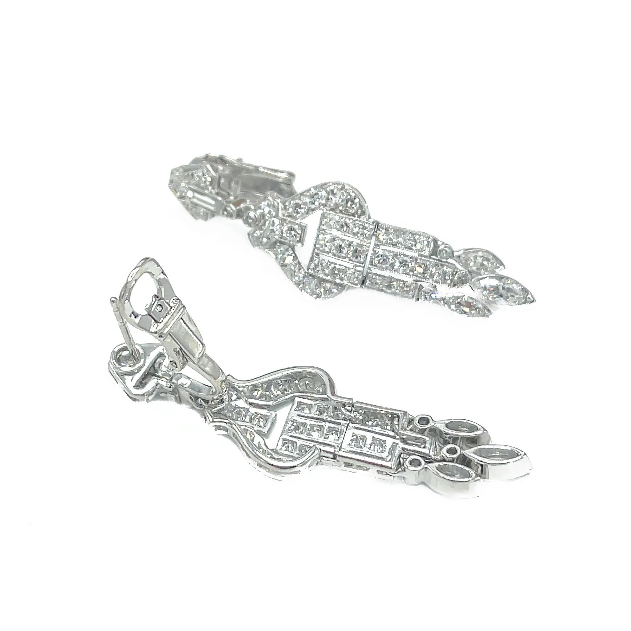 Art Deco Diamond Hanging Earrings