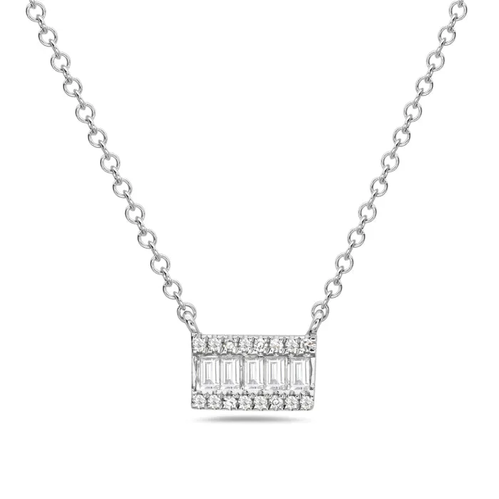 Bassali 14K Gold Baguette Diamond Necklace