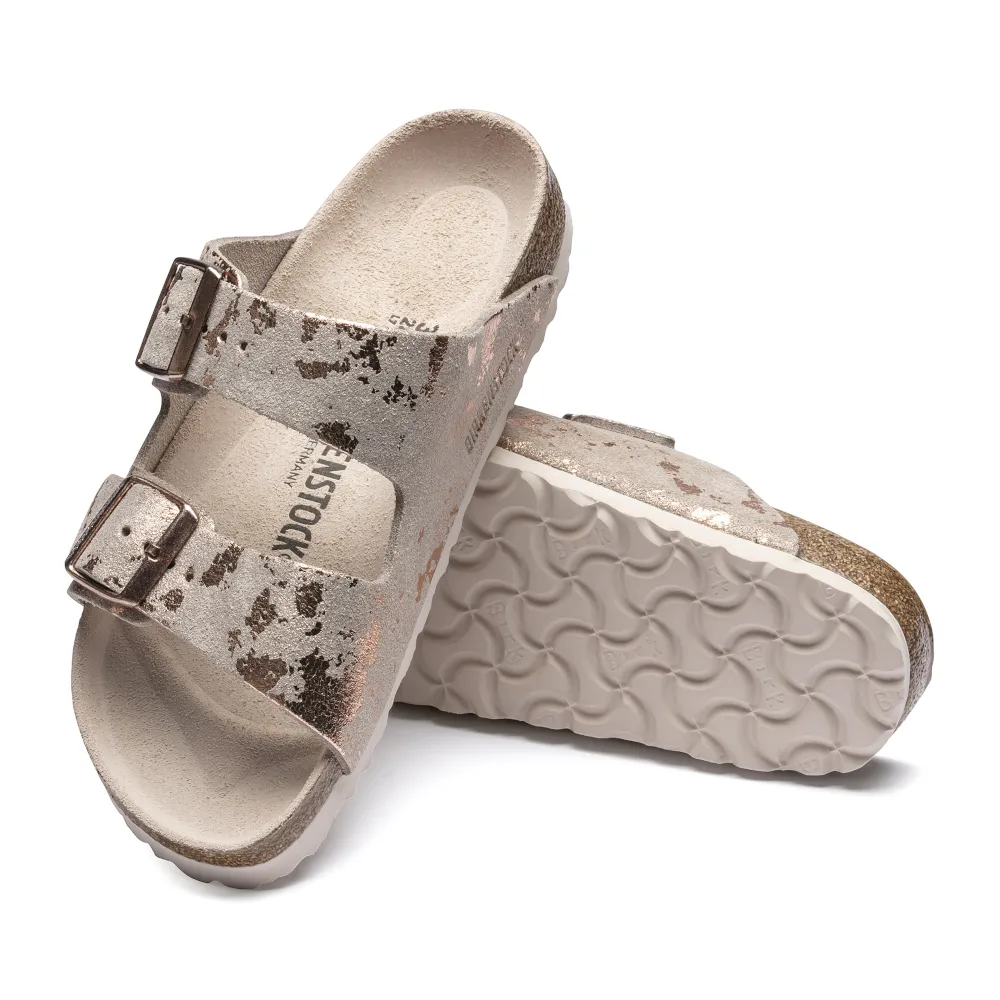 Birkenstock Arizona Vintage Metallic Rose Copper Leather Sandals (Narrow)