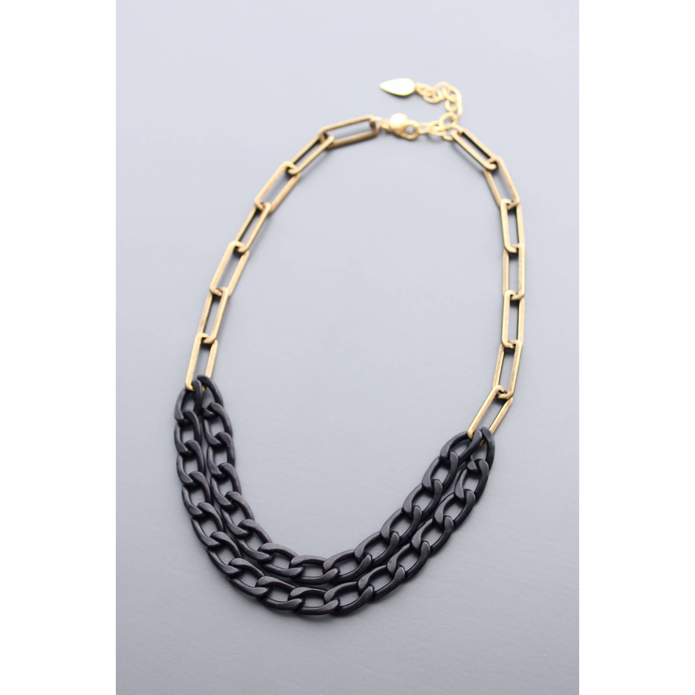 Black and Brass Chain Necklace