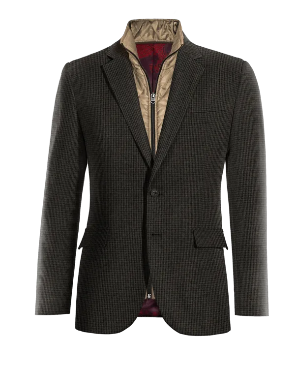  Blazer gris de tweed pata de gallo slim fit