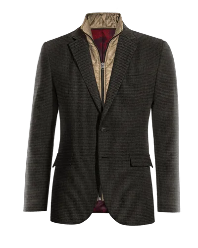  Blazer gris de tweed pata de gallo slim fit