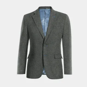  Blazer gris oscuro de tweed pata de gallo solapa ancha