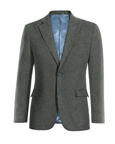  Blazer gris oscuro de tweed pata de gallo solapa ancha