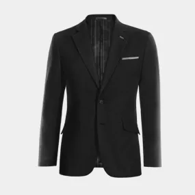  Blazer negra de pana solapa ancha esencial