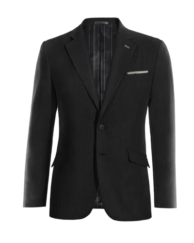  Blazer negra de pana solapa ancha esencial