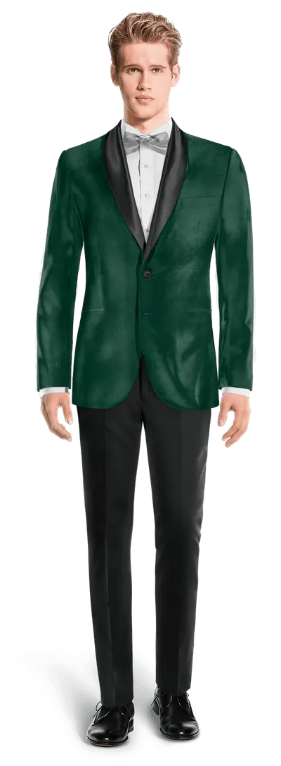  Blazer Tuxedo verde azulado de terciopelo edición limitada