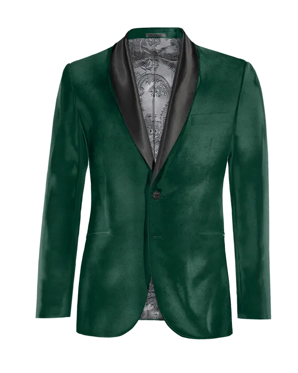  Blazer Tuxedo verde azulado de terciopelo edición limitada