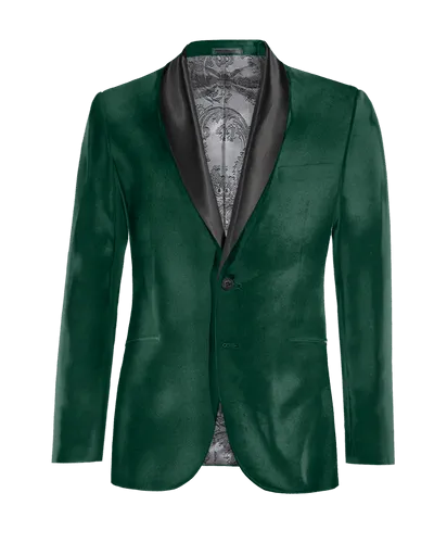  Blazer Tuxedo verde azulado de terciopelo edición limitada