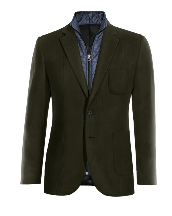  Blazer verde de pana edición limitada con pieza gilet