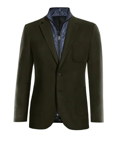  Blazer verde de pana edición limitada con pieza gilet