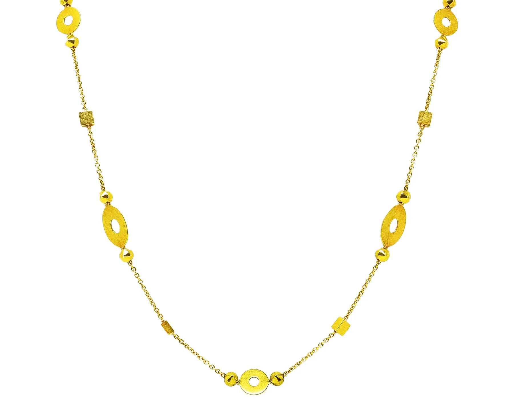 Bulgari 18 Karat Yellow Gold Lucea Chain Station Necklace