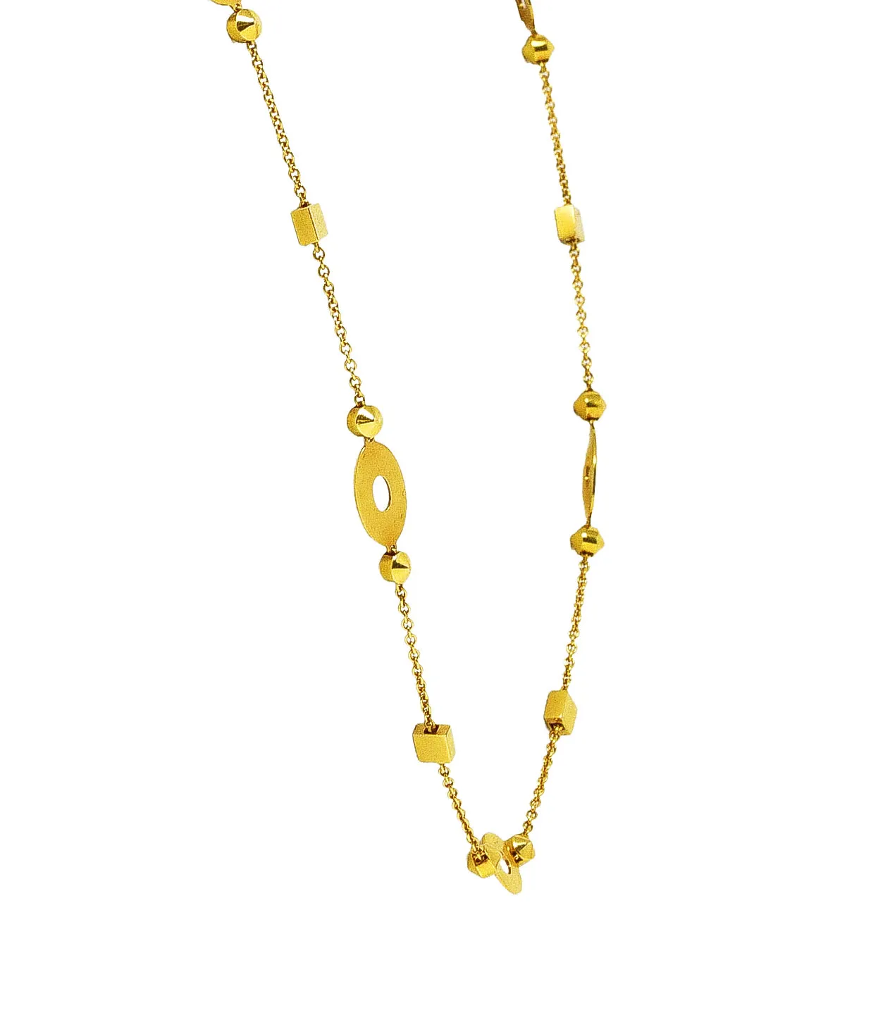 Bulgari 18 Karat Yellow Gold Lucea Chain Station Necklace