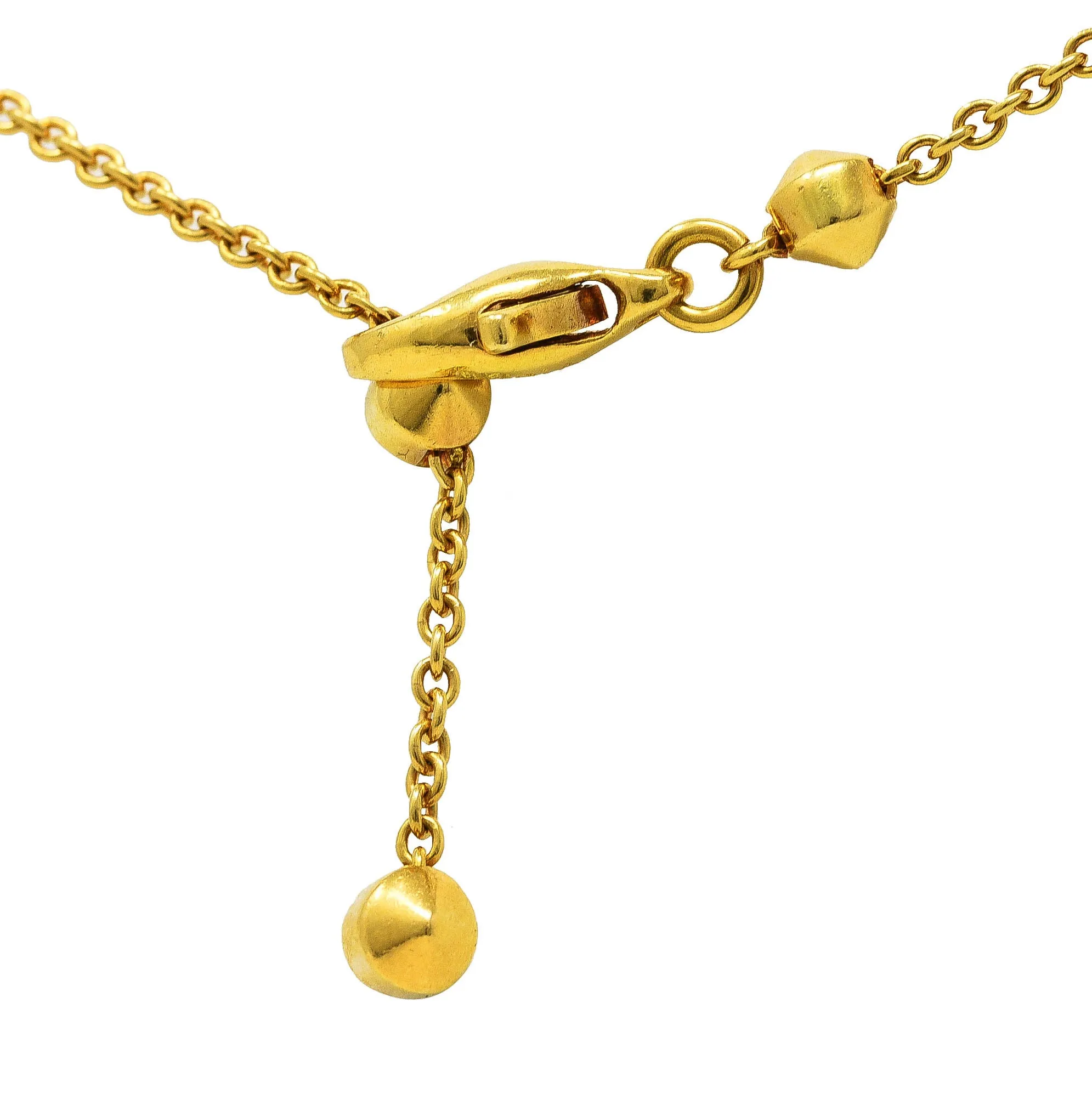 Bulgari 18 Karat Yellow Gold Lucea Chain Station Necklace