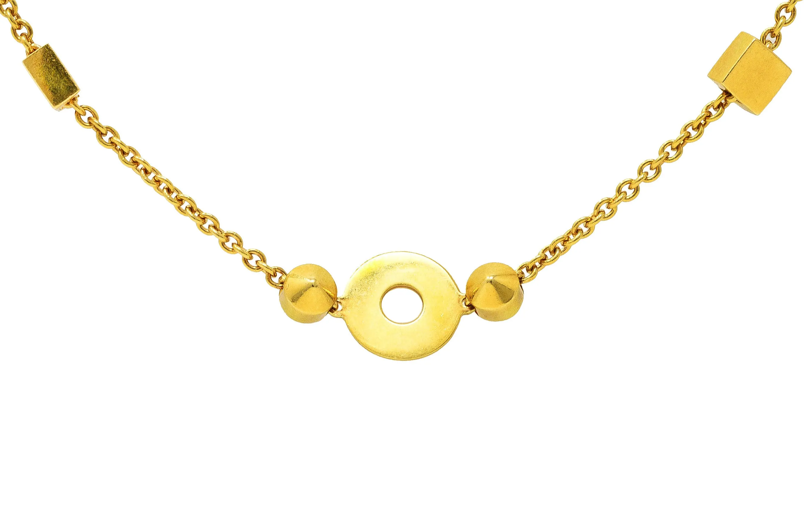 Bulgari 18 Karat Yellow Gold Lucea Chain Station Necklace