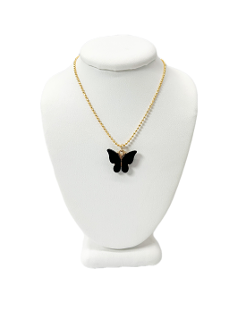 Butterfly Baby Necklace Black/ Gold