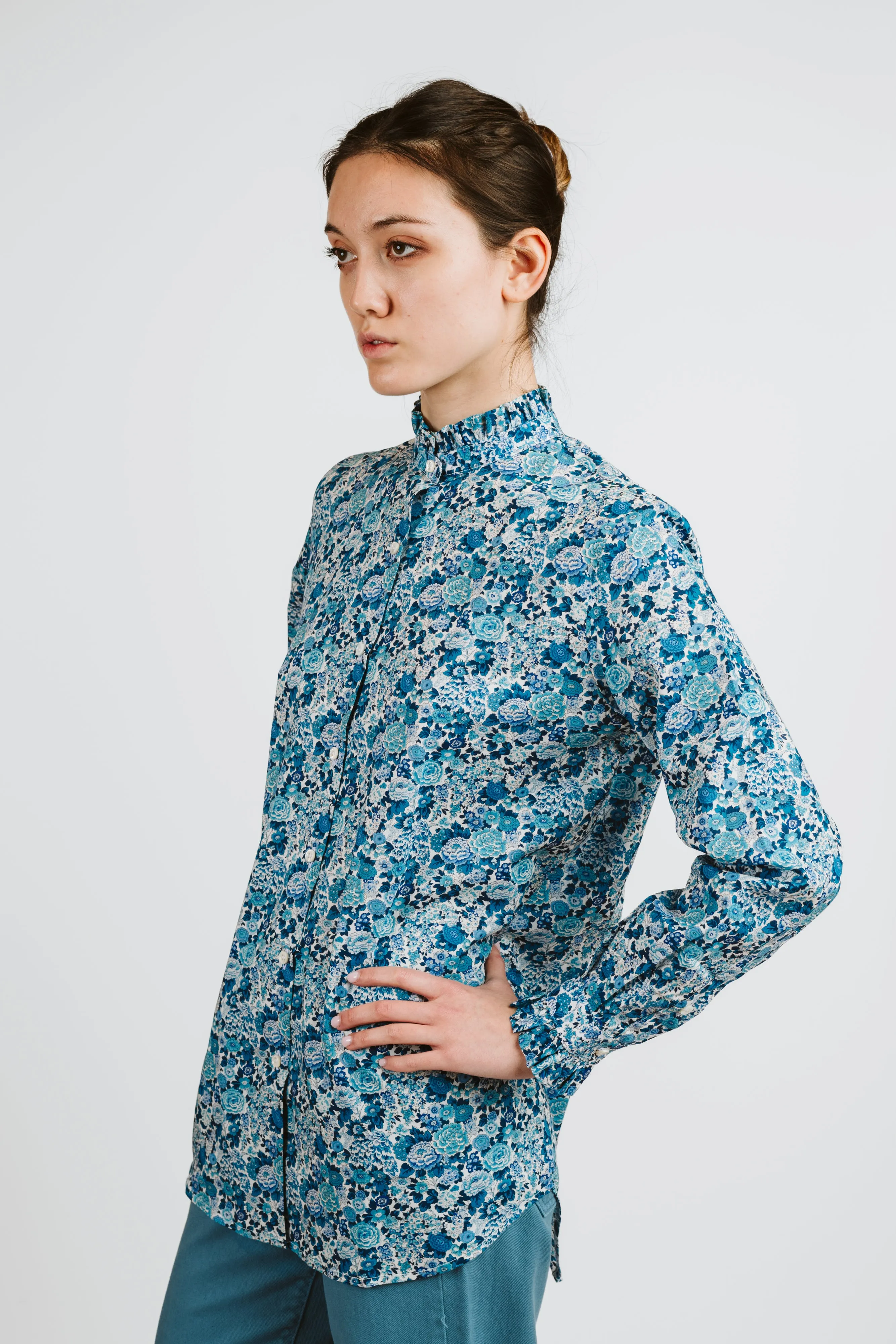 CAMICIA ALEX (OVERSIZE) COREANA MICRO ROUCHES MADE WITH LIBERTY FABRICS