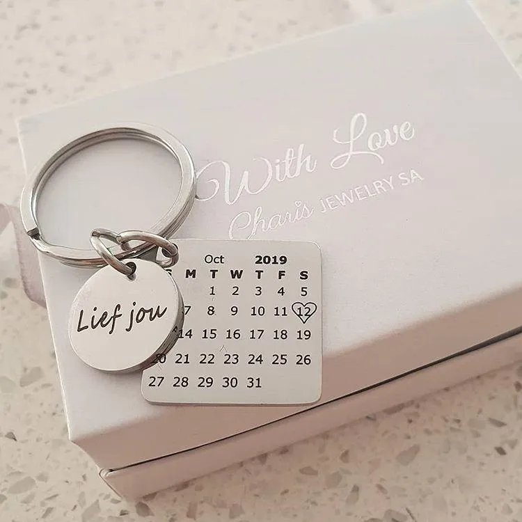 CAS101763 - Personalized 21st Calender Keyring, Stainless Steel