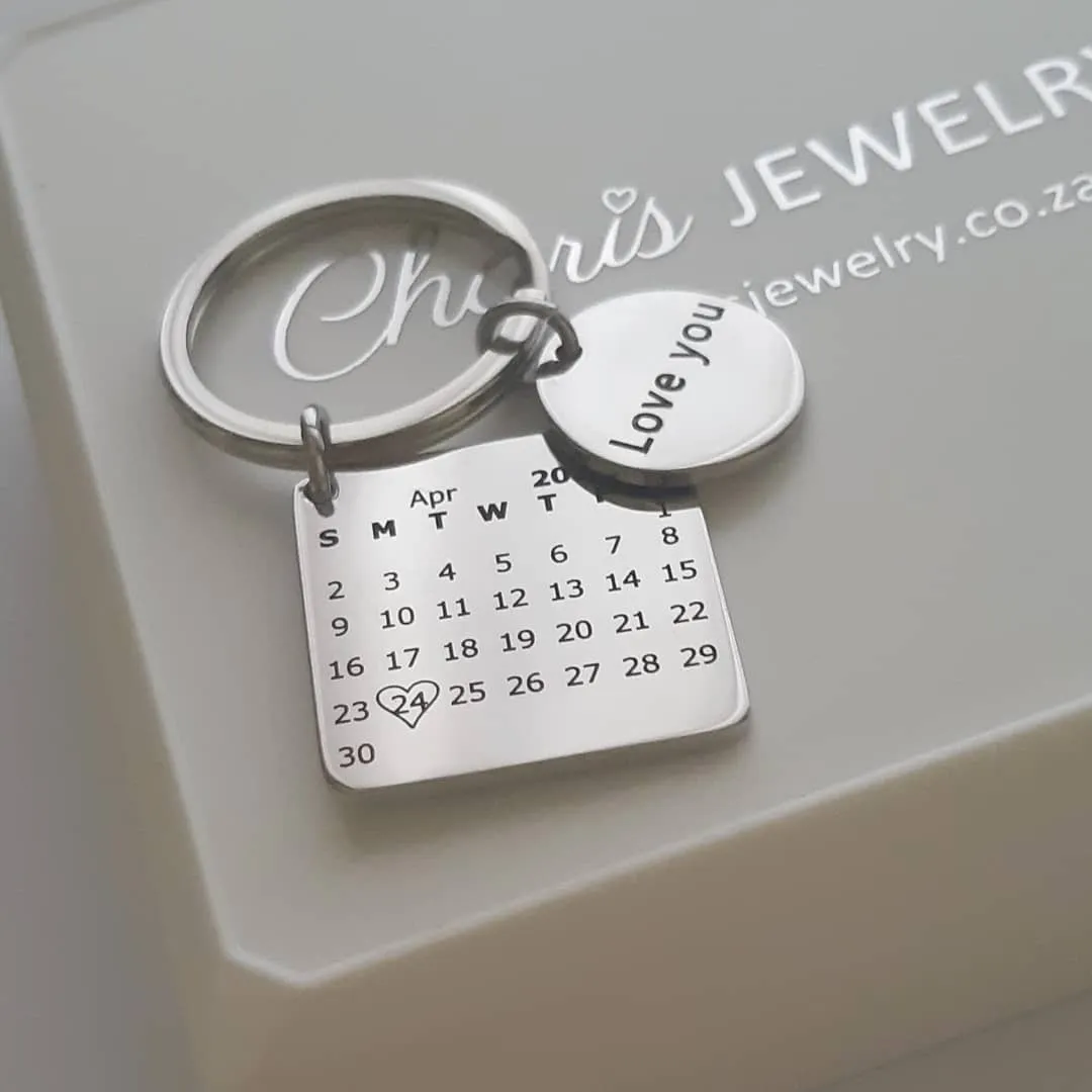 CAS101763 - Personalized 21st Calender Keyring, Stainless Steel