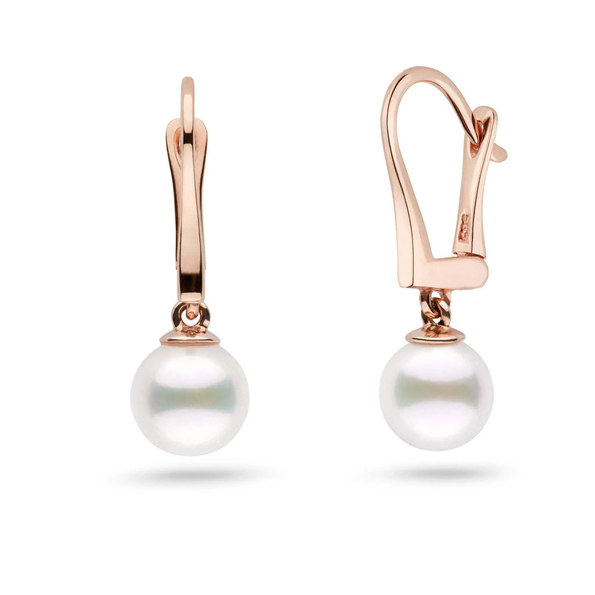 Classic Collection White Freshadama Freshwater 7.5-8.0 mm Pearl Dangle Earrings