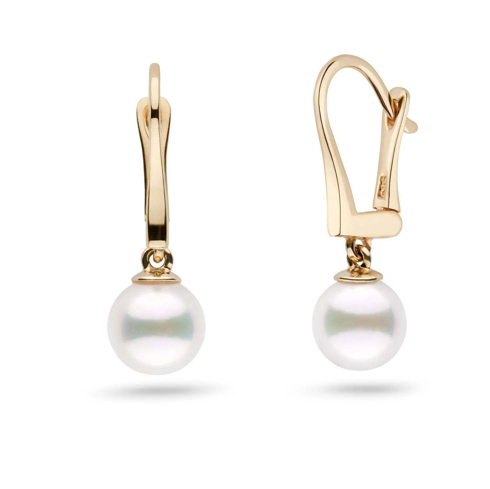 Classic Collection White Freshadama Freshwater 7.5-8.0 mm Pearl Dangle Earrings