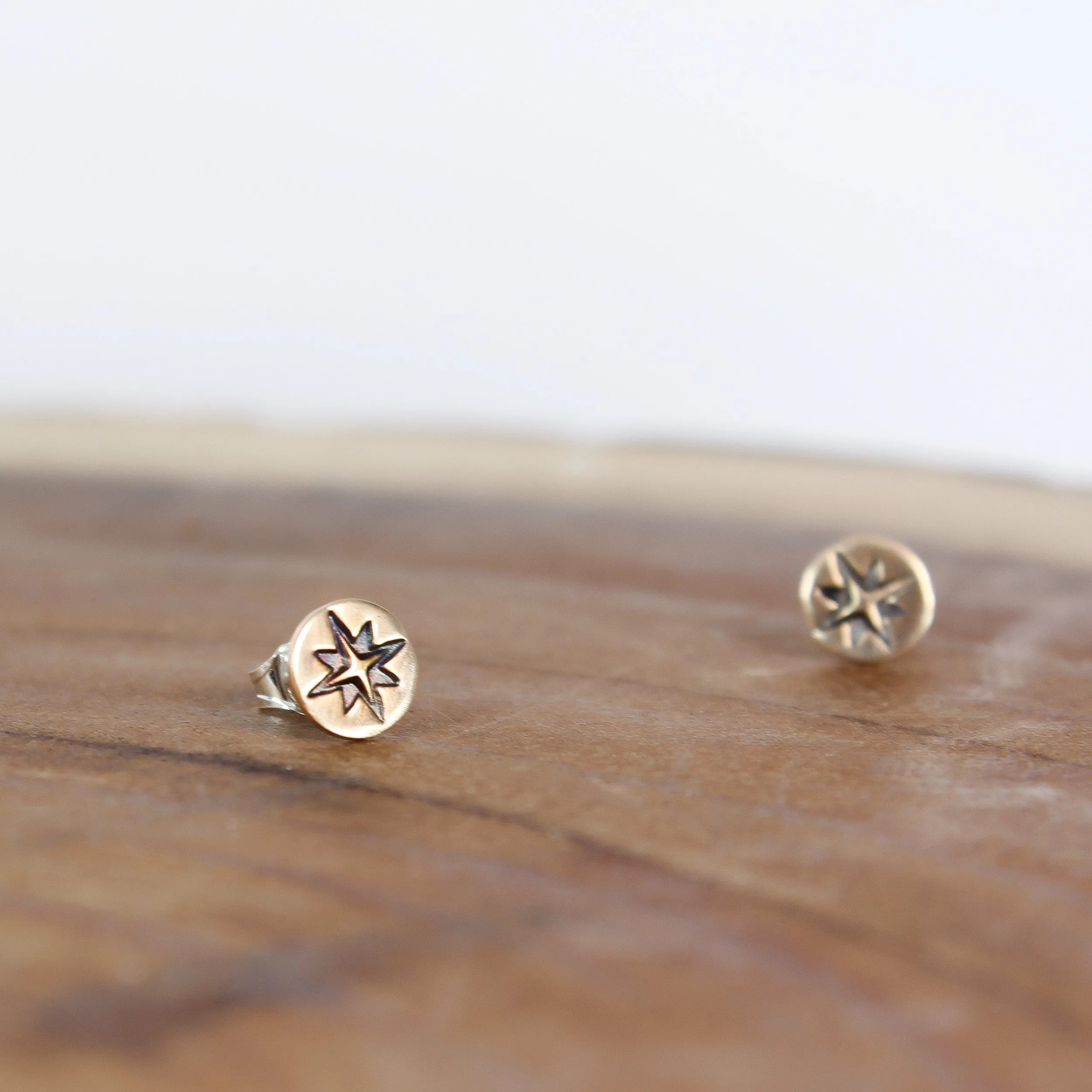 Compass Rose Earrings Gold-Fill