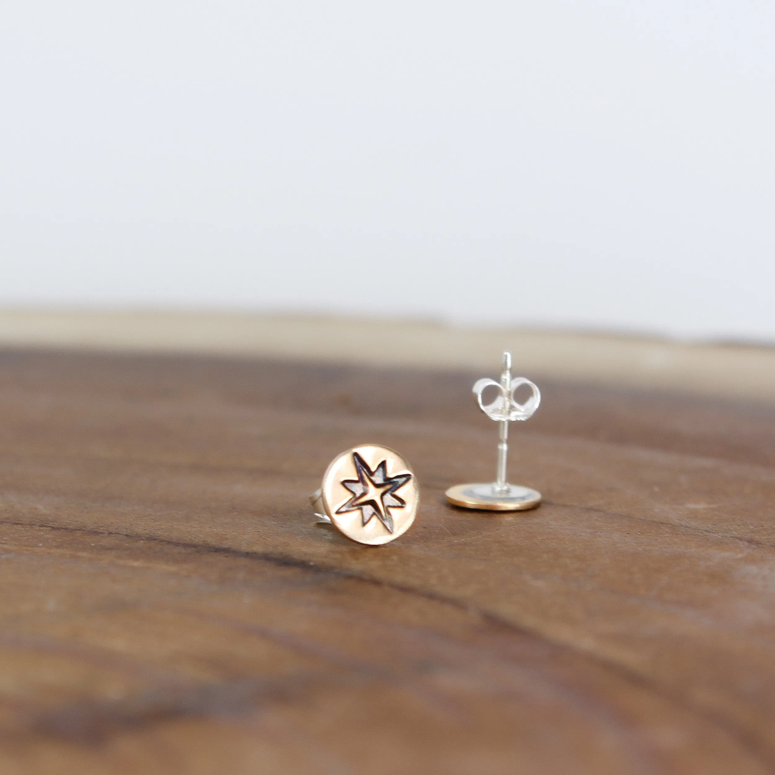 Compass Rose Earrings Gold-Fill