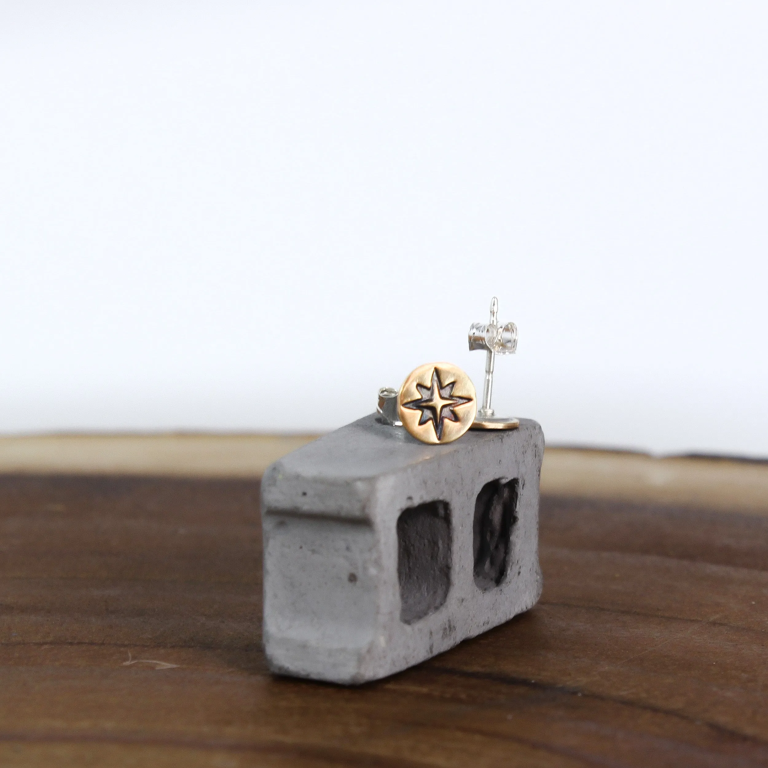 Compass Rose Earrings Gold-Fill