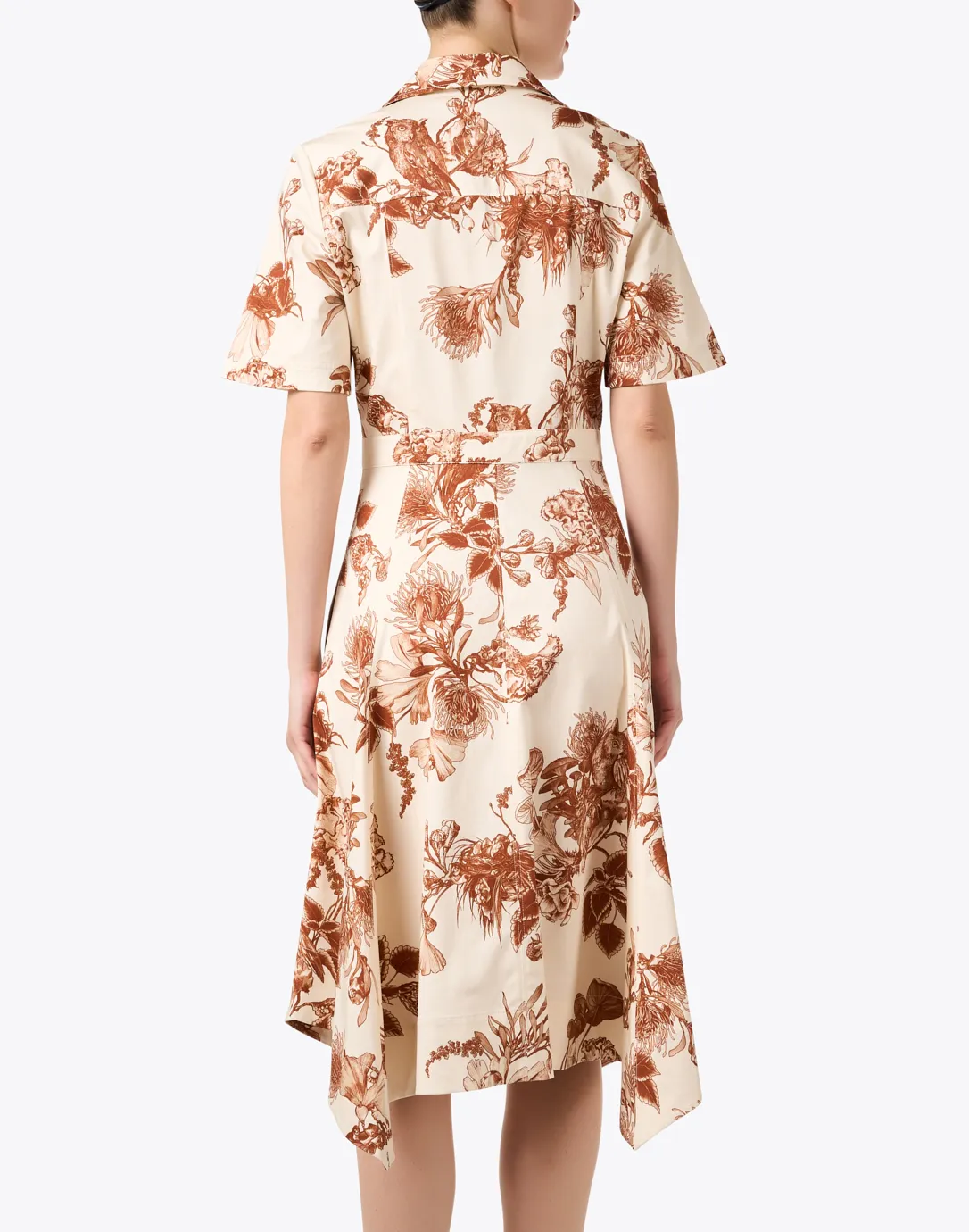 Cream Floral Print Shirt Dress