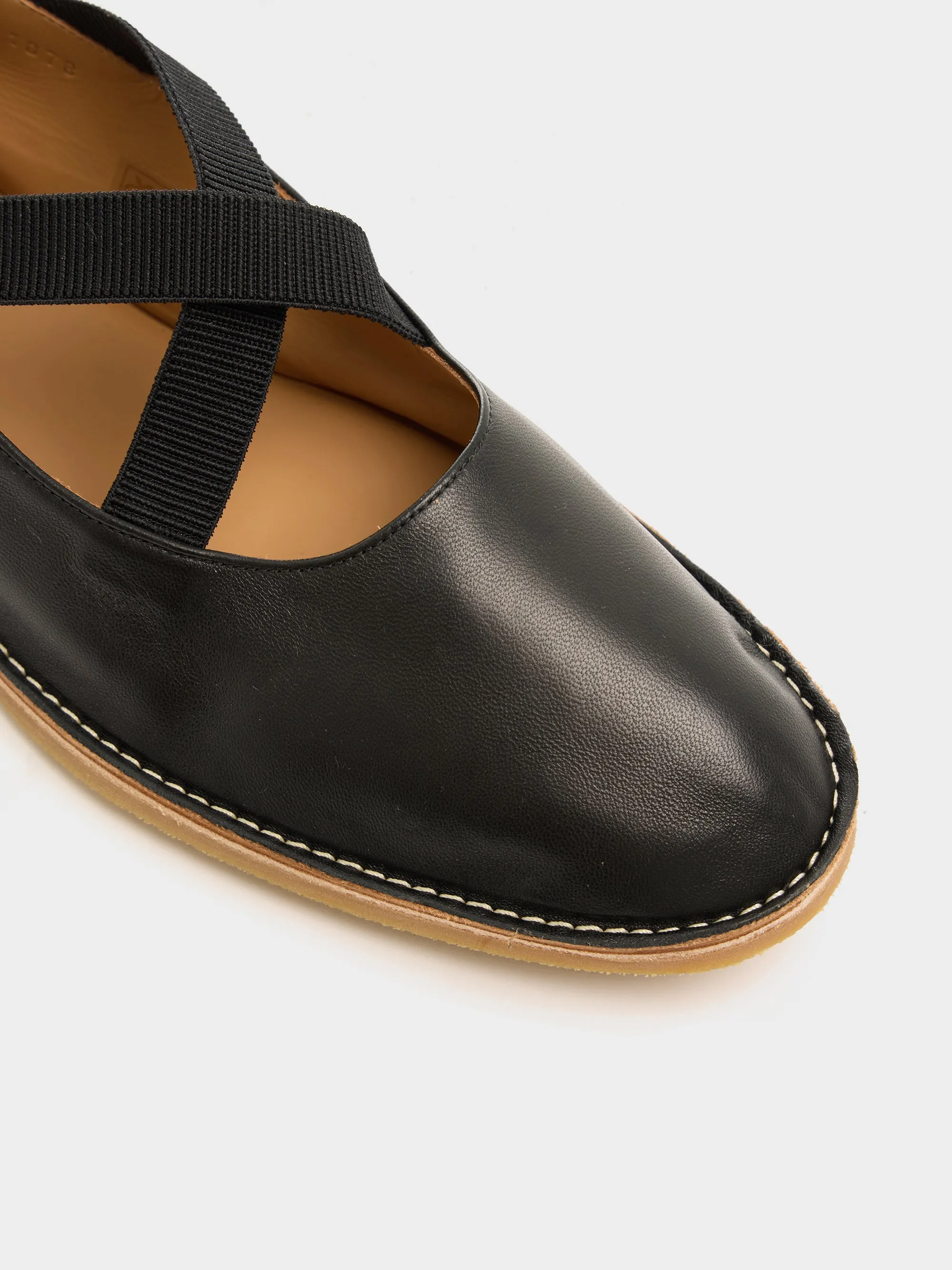 Cross Strap Ballet Loafer, Black