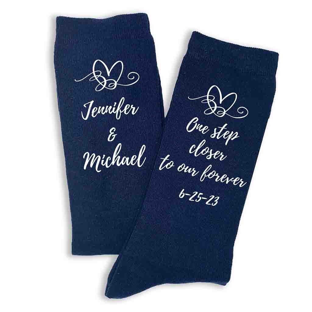 Customized Wedding Socks for the Groom - One Step Closer