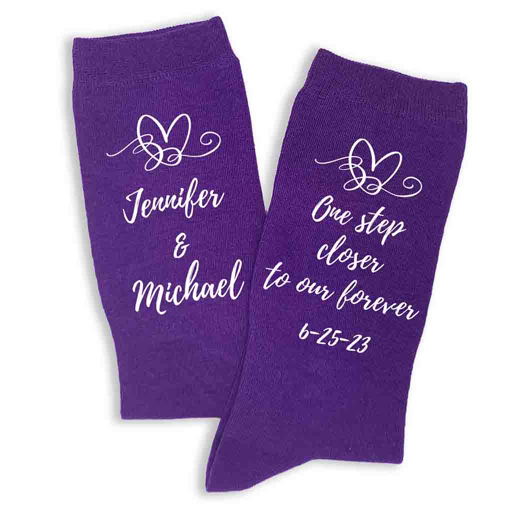 Customized Wedding Socks for the Groom - One Step Closer