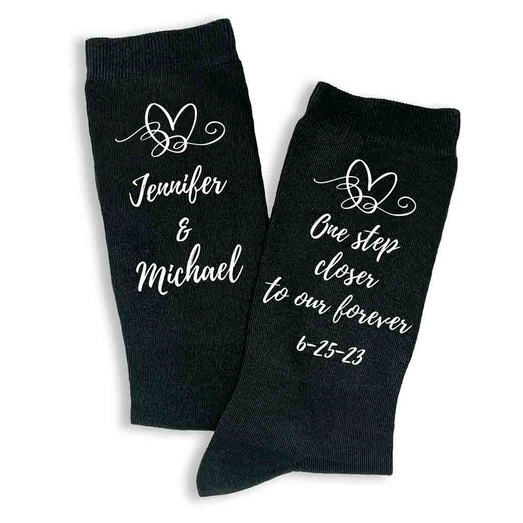 Customized Wedding Socks for the Groom - One Step Closer