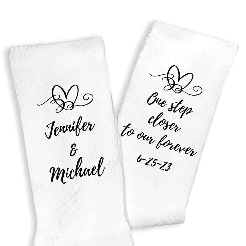 Customized Wedding Socks for the Groom - One Step Closer