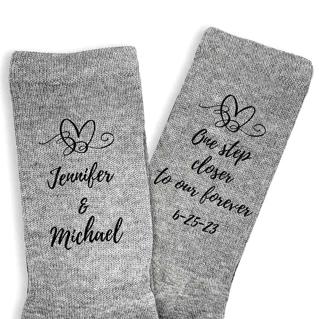 Customized Wedding Socks for the Groom - One Step Closer