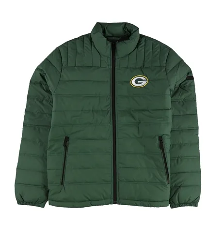 Dkny Mens Green Bay Packers Zippered Puffer Jacket