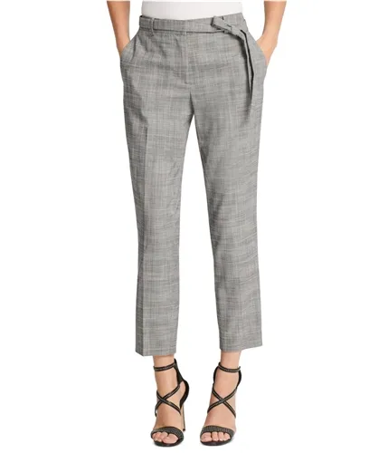 Dkny Womens Belted Essex Ankle Plaid Dress Pants