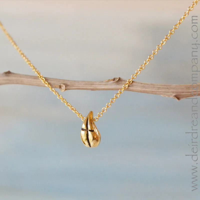 Droplet Cross Necklace in Gold