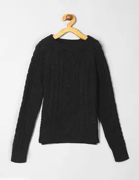 GAP Girls Black Cable Sweater